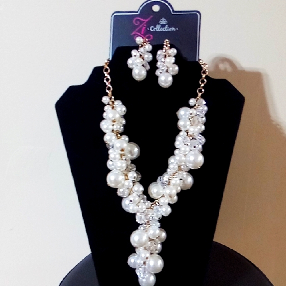 Pearl Necklace and Earring Set